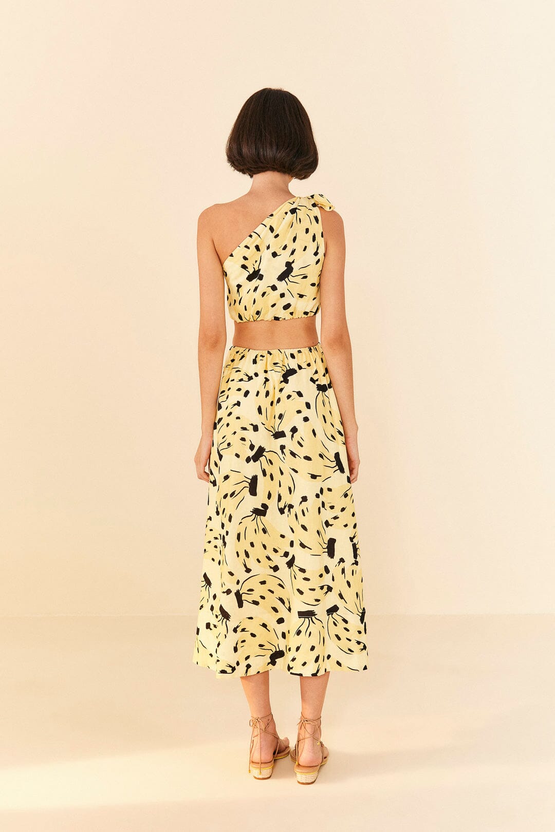Robe midi Banana bossa en lin - Jaune