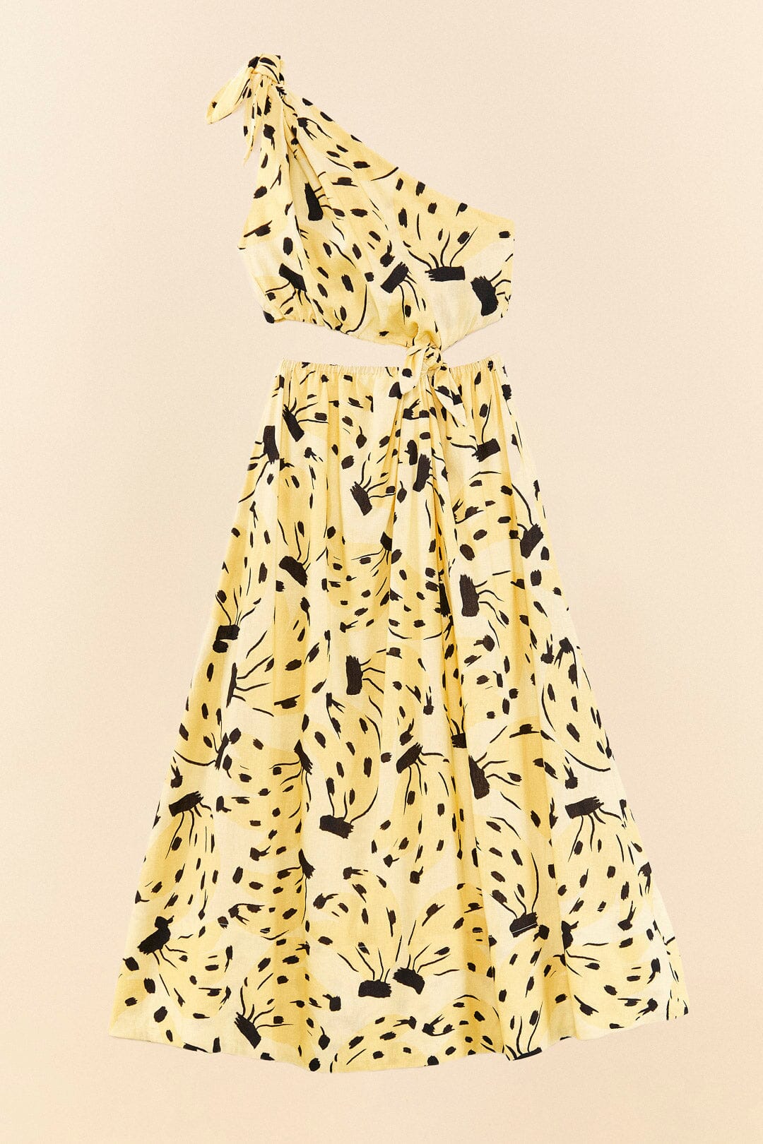 Robe midi Banana bossa en lin - Jaune