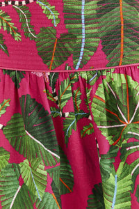 Robe courte Feuilles de rosier en lin - Rose