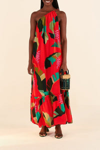 Robe longue Heliconia - Rouge
