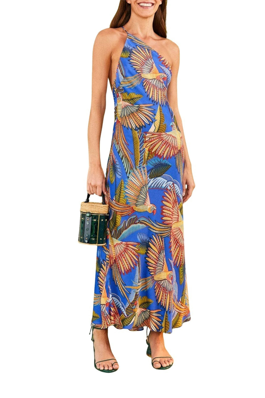 Robe longue Macaw Flight - Bleu
