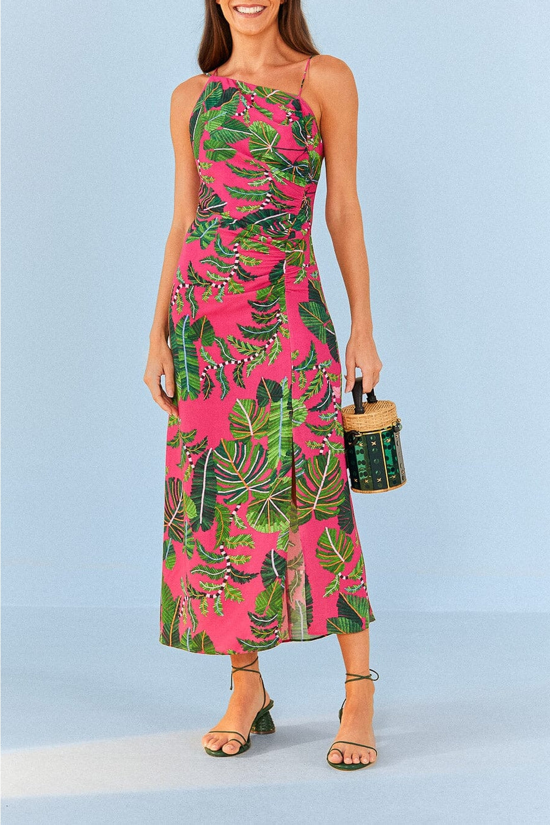Robe longue Pink Leaves - Rose