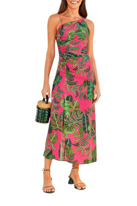 Robe longue Pink Leaves - Rose