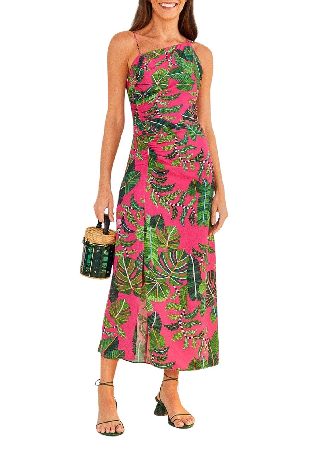 Robe longue Pink Leaves - Rose