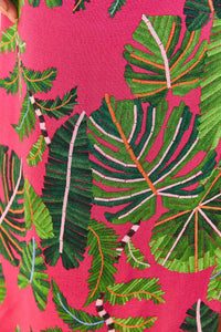 Robe longue Pink Leaves - Rose