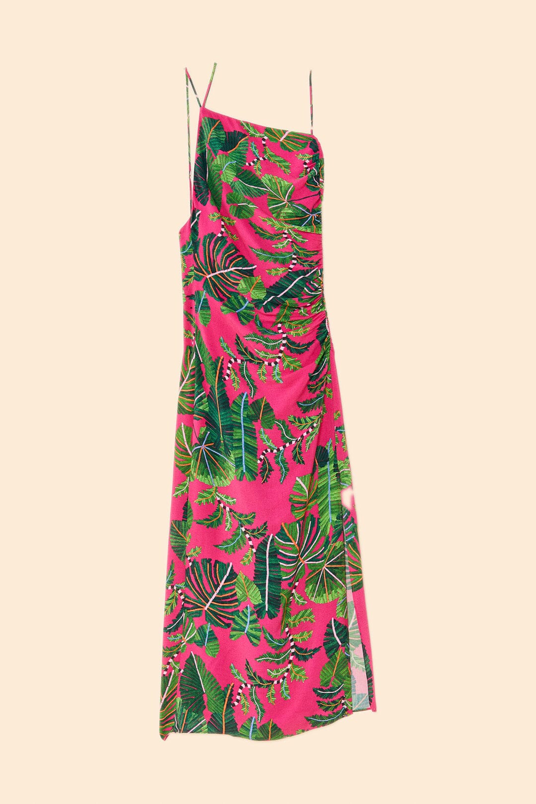 Robe longue Pink Leaves - Rose