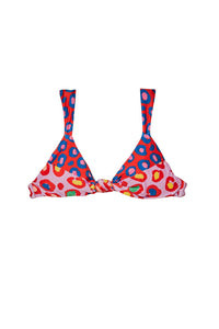 Haut de bikini Léopard Pop - Rouge