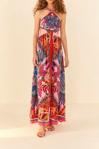 Robe longue Macaw Scarf - Rose
