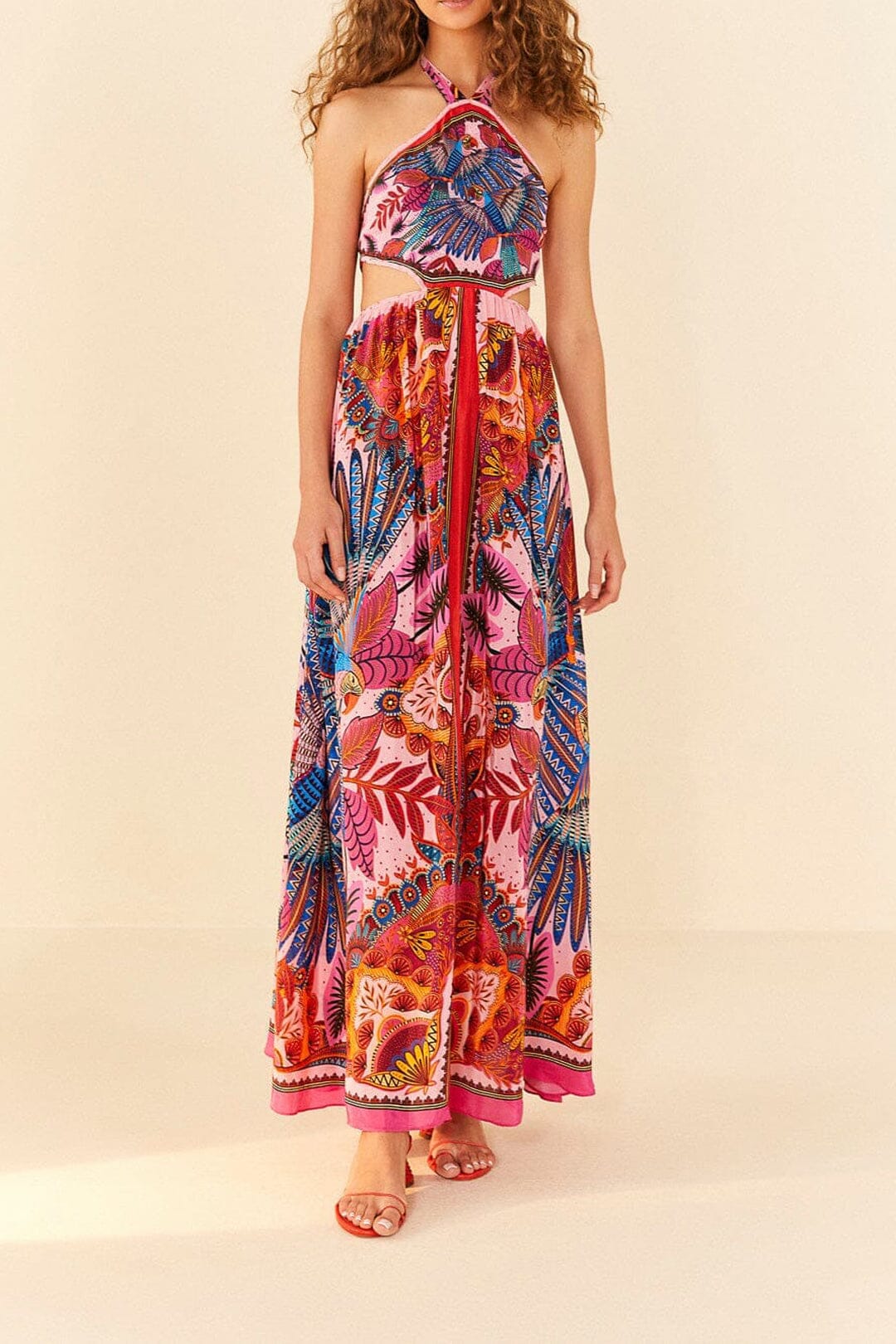 Robe longue Macaw Scarf - Rose