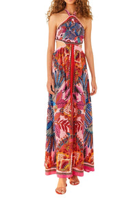 Robe longue Macaw Scarf - Rose