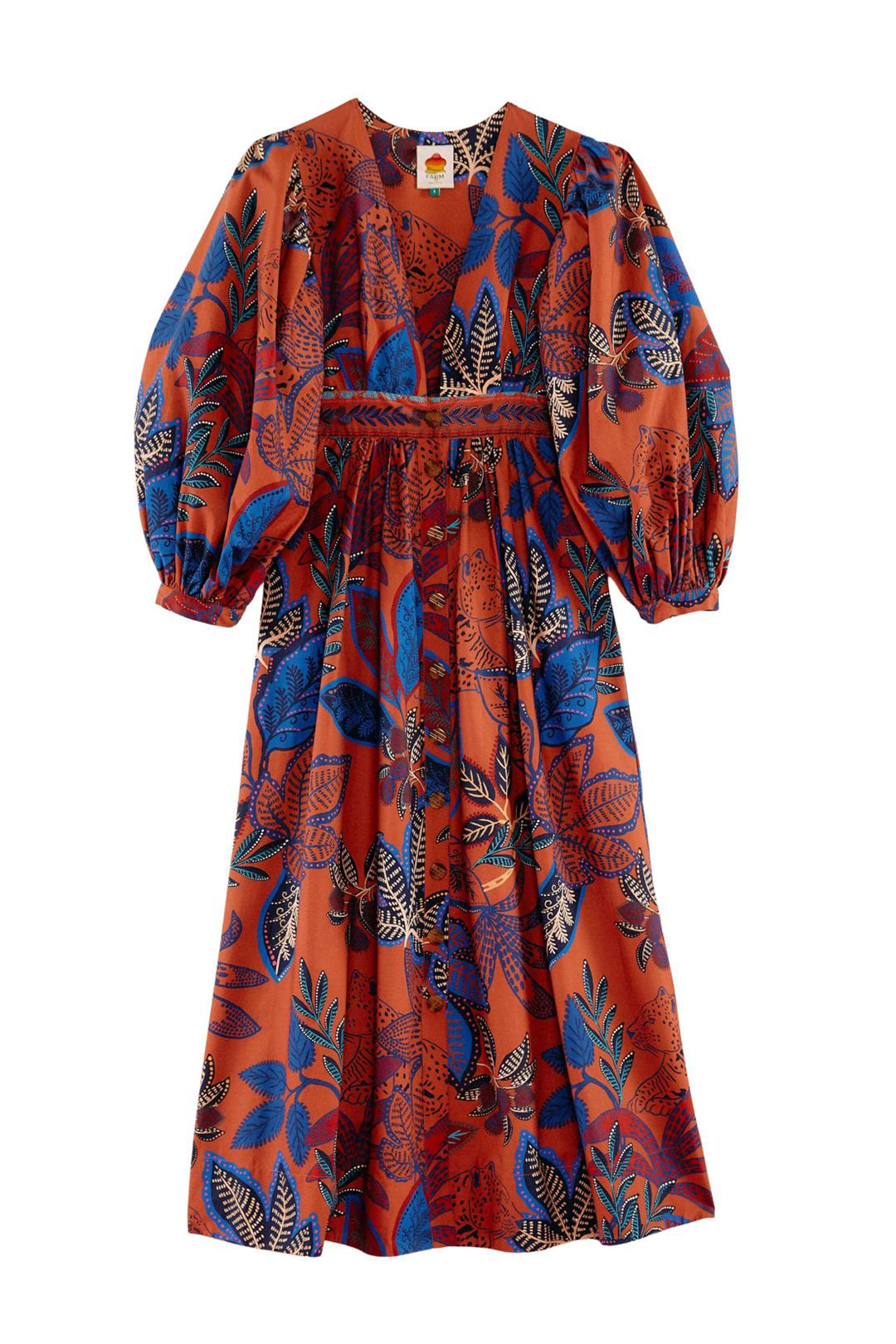 Robe longue Jungle Sauvage en coton - Rouge