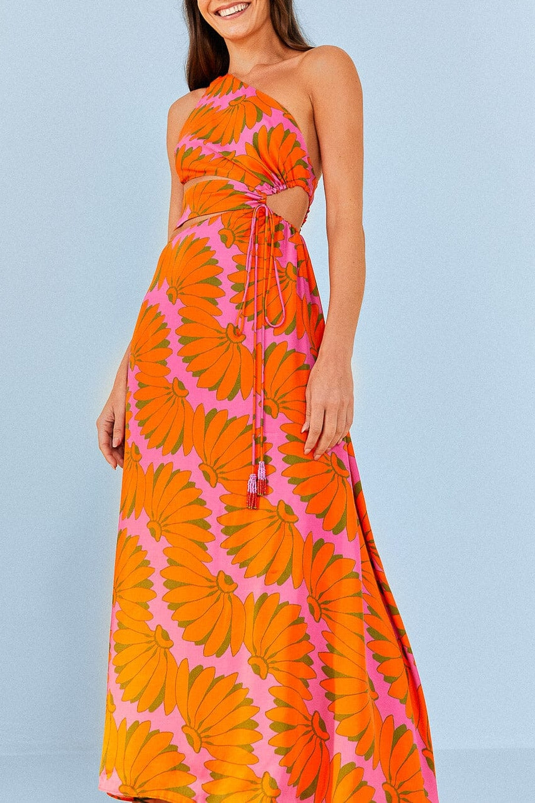 Robe longue Copacabana ajourée - Orange