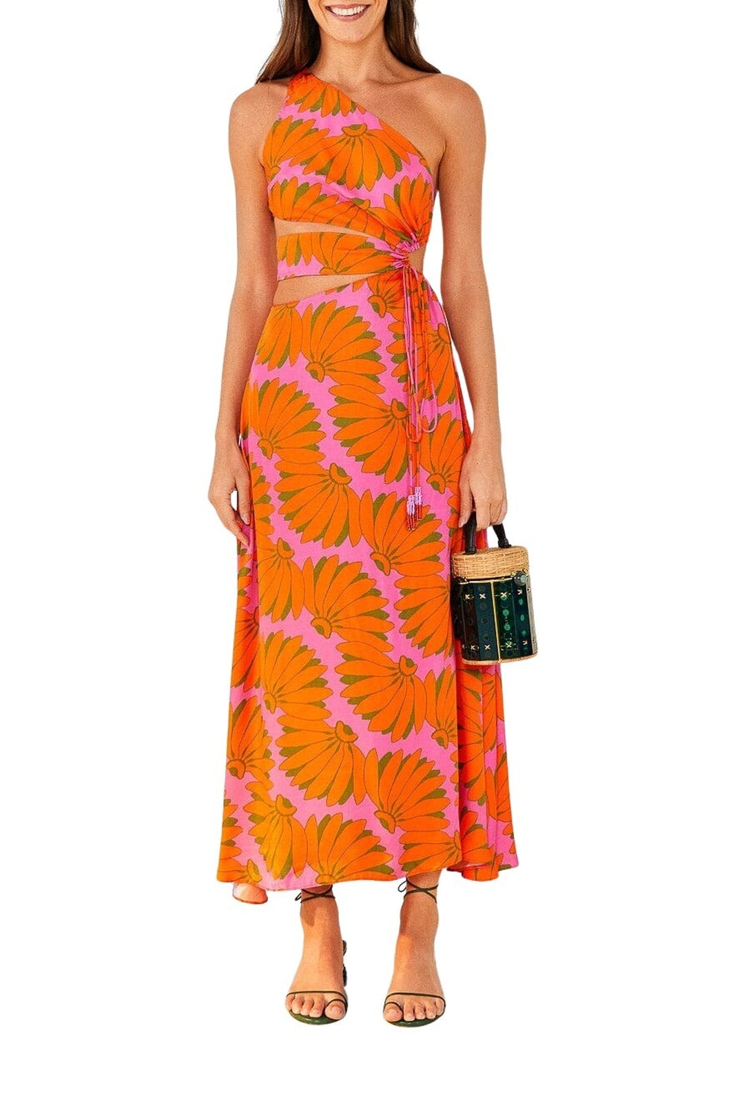 Robe longue Copacabana ajourée - Orange