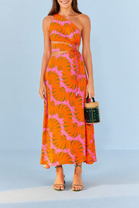 Robe longue Copacabana ajourée - Orange