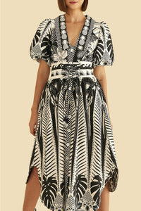 Robe midi Macaw Elegance en coton - Noir