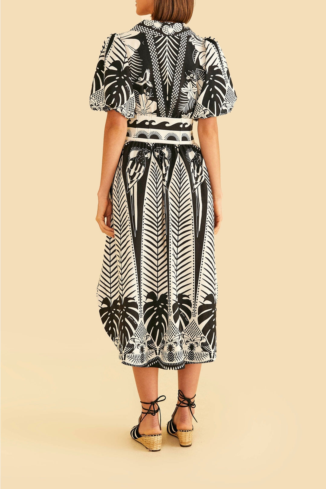 Robe midi Macaw Elegance en coton - Noir