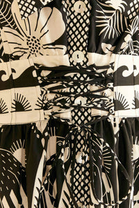 Robe midi Macaw Elegance en coton - Noir
