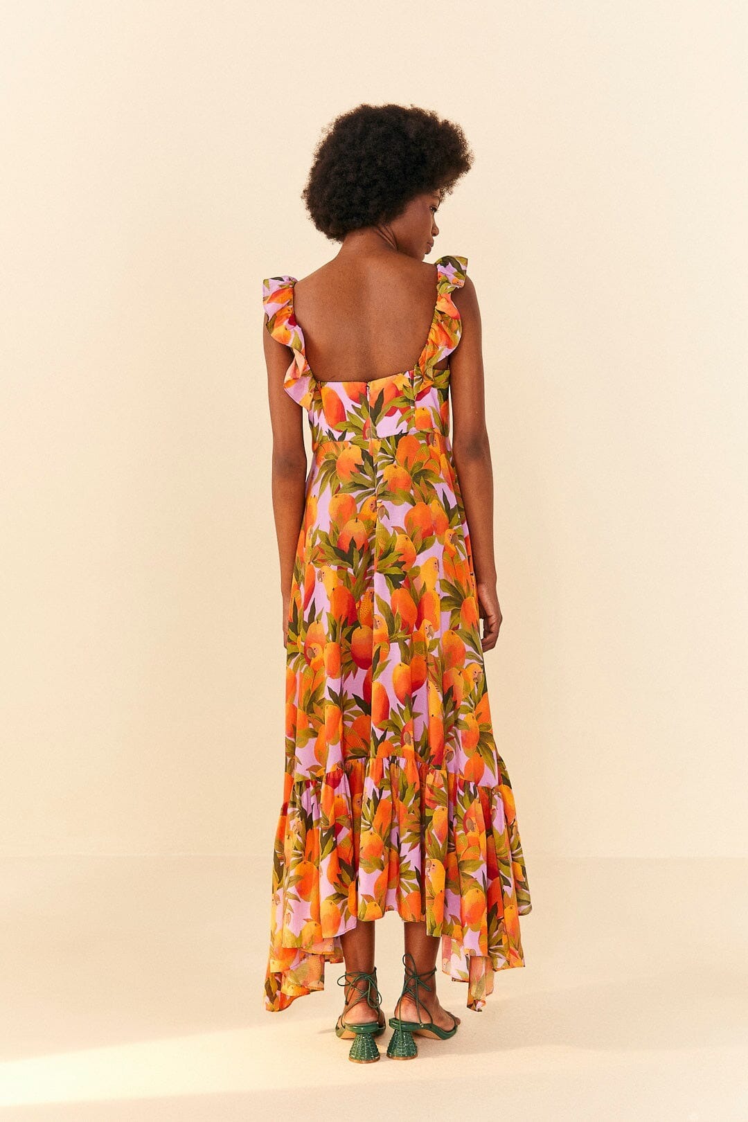 Robe longue Mango Macaws en coton - Orange