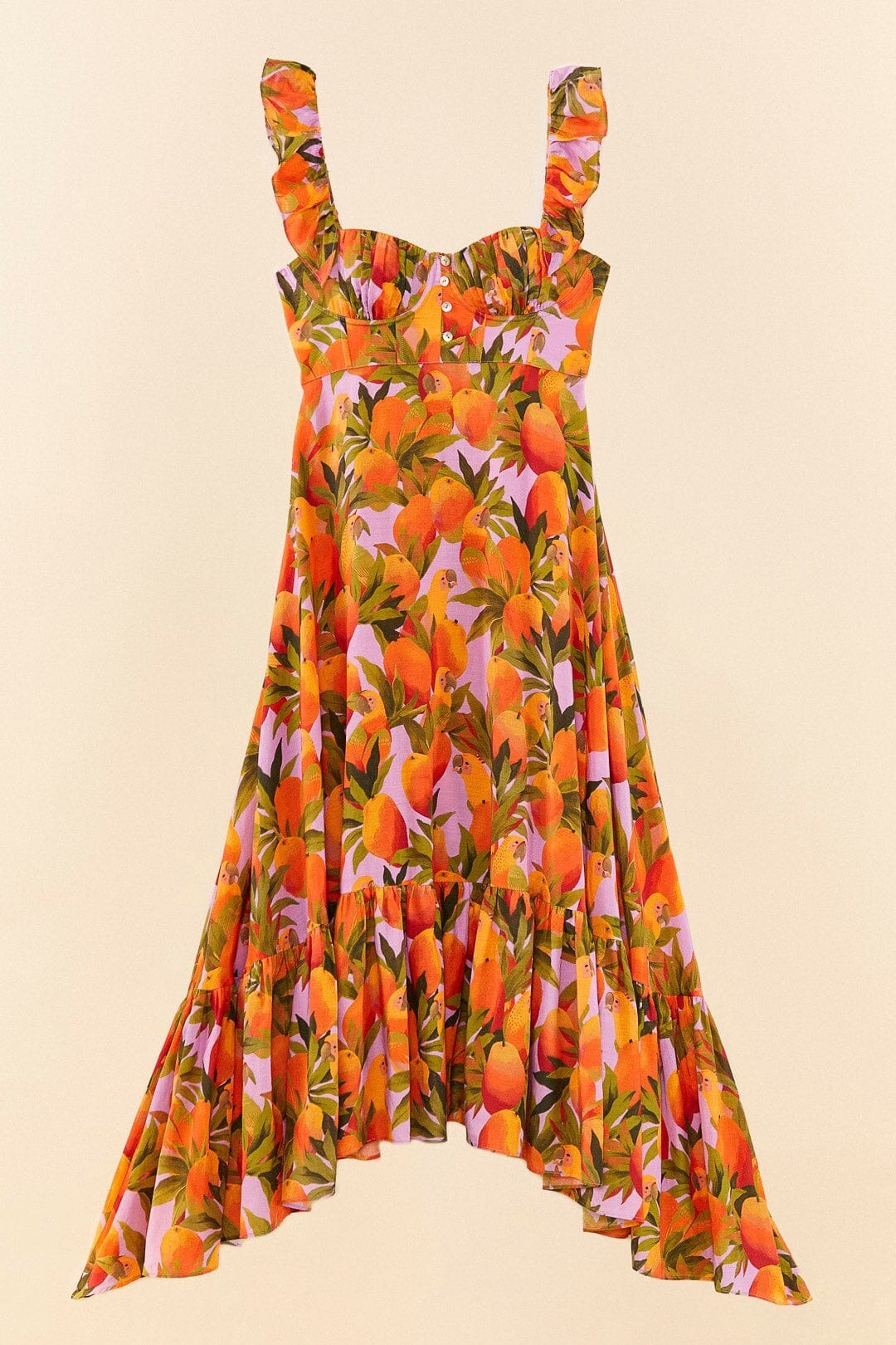 Robe longue Mango Macaws en coton - Orange