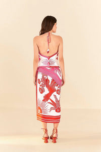 Jupe midi Tropical Dream - Rose