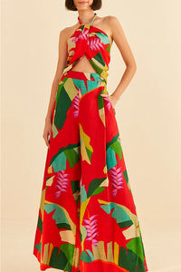 Pantalon Heliconia en lin - Rouge