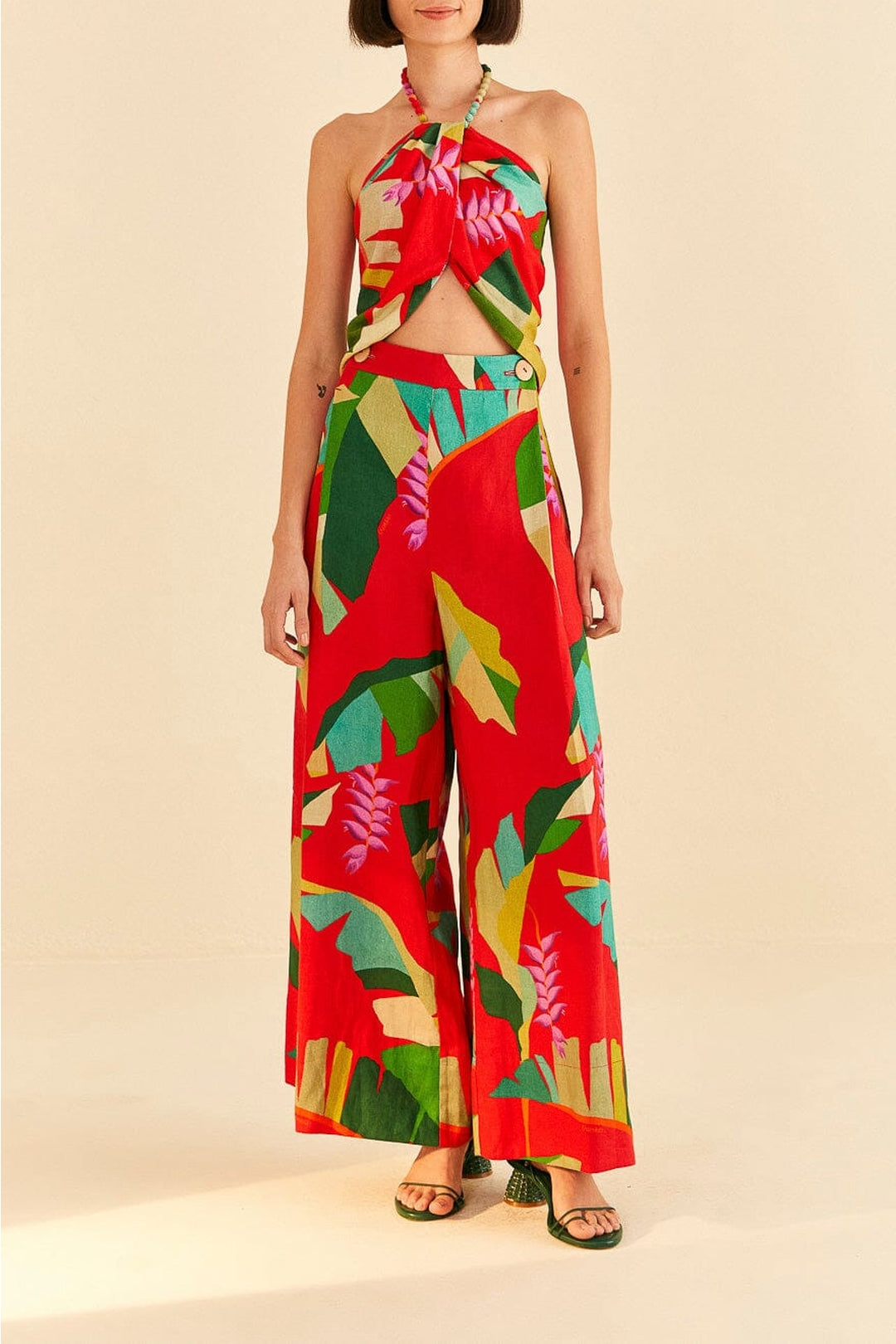 Pantalon Heliconia en lin - Rouge