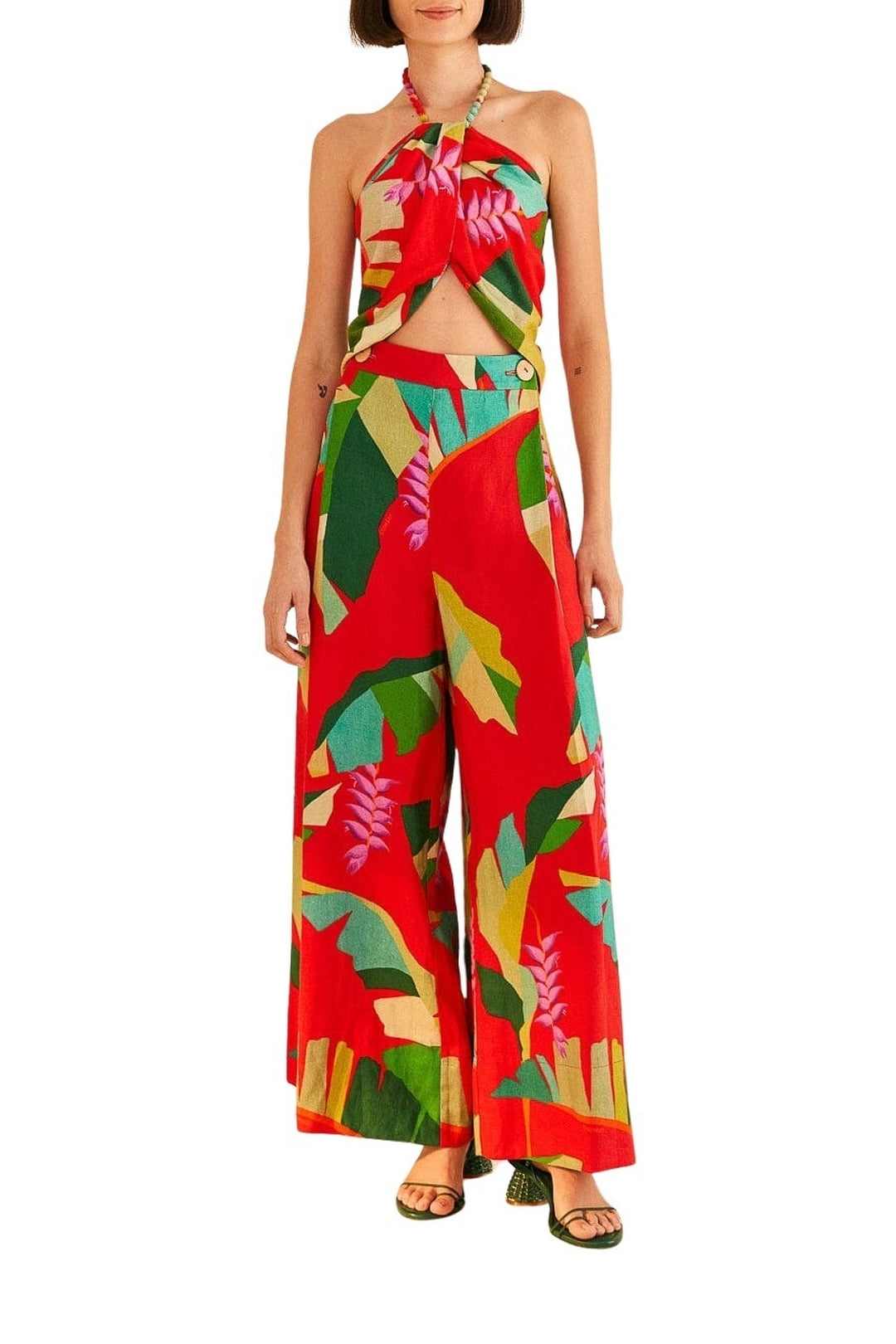 Pantalon Heliconia en lin - Rouge