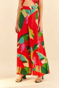 Pantalon Heliconia en lin - Rouge