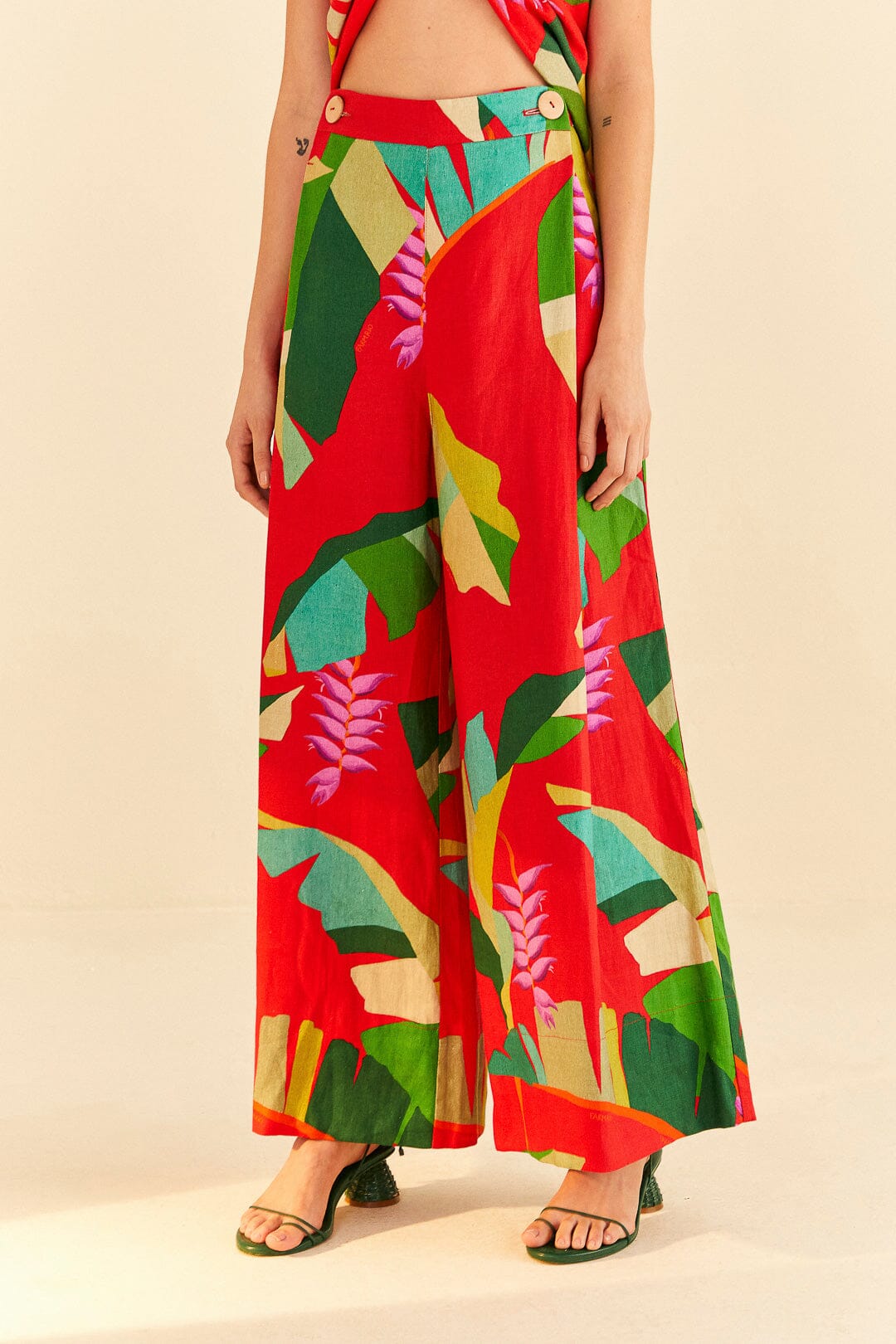 Pantalon Heliconia en lin - Rouge
