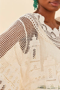 Blouse Morada Boa en dentelle - Blanc
