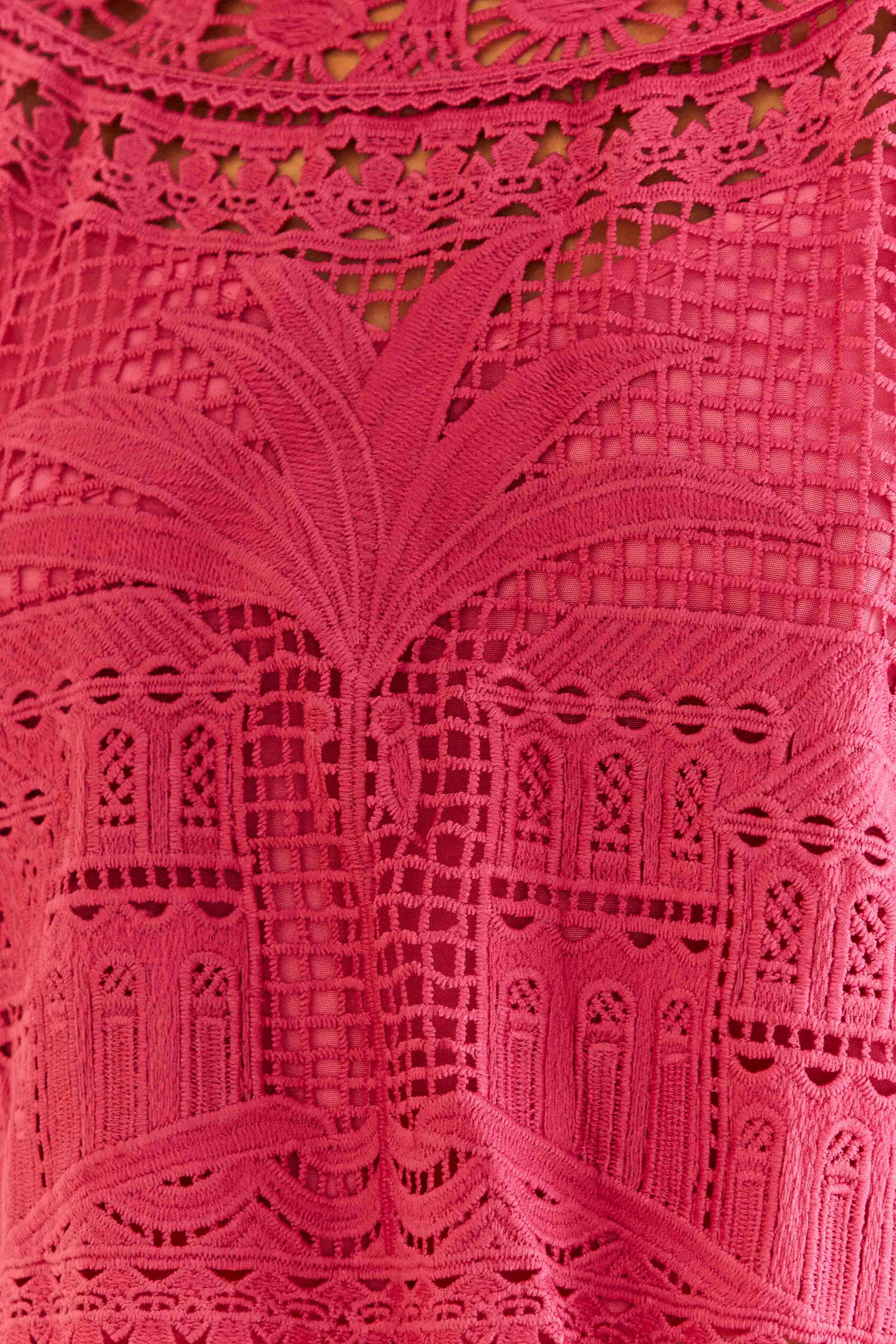 Blouse courte Alucina Luz Guipire - Rose