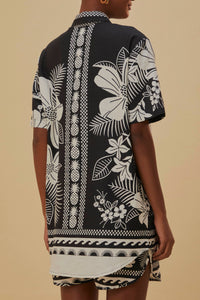 Chemise unie Macaw Elegance en lin - Noir