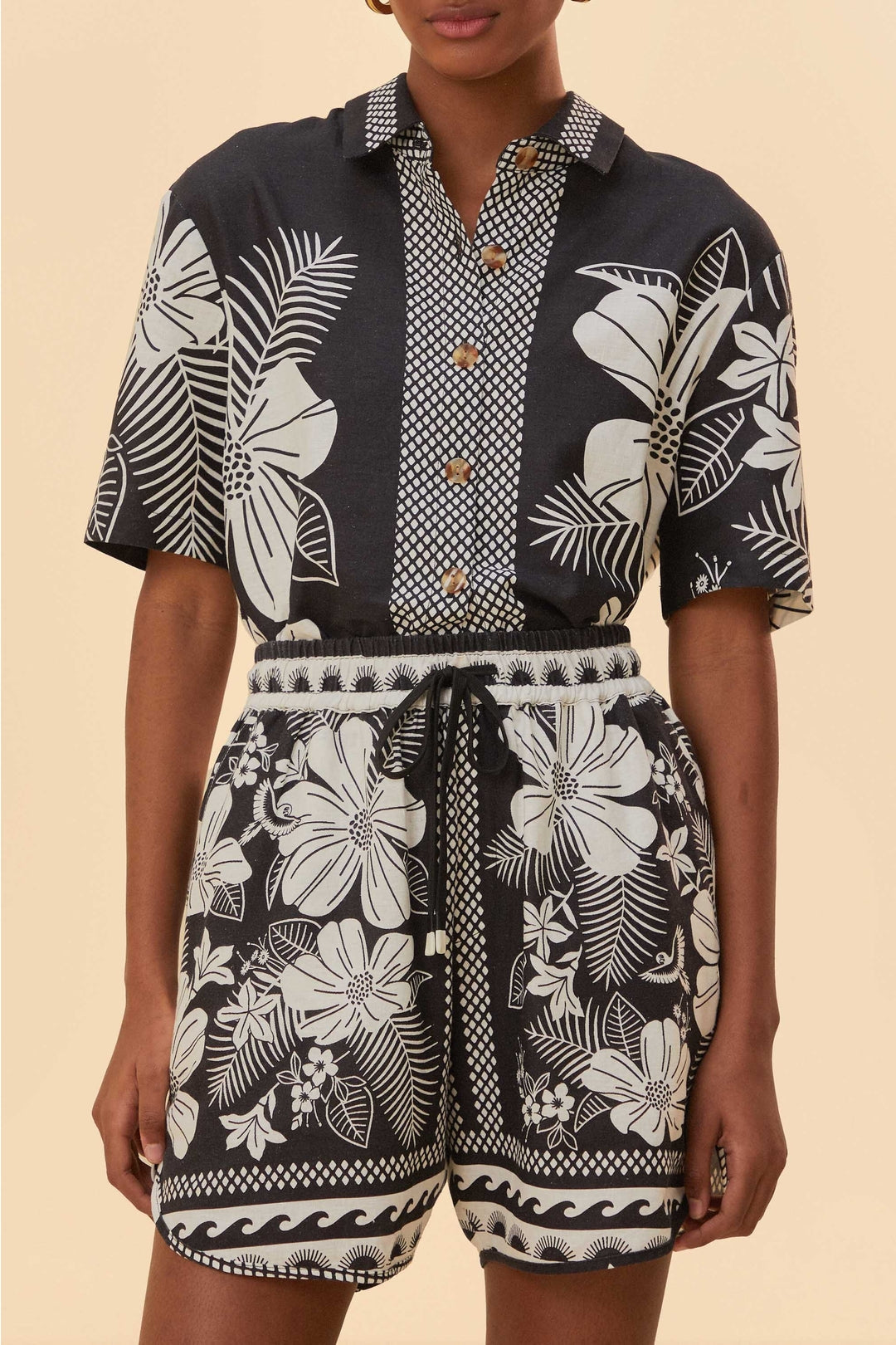 Short Macaw Elegance en lin - Noir