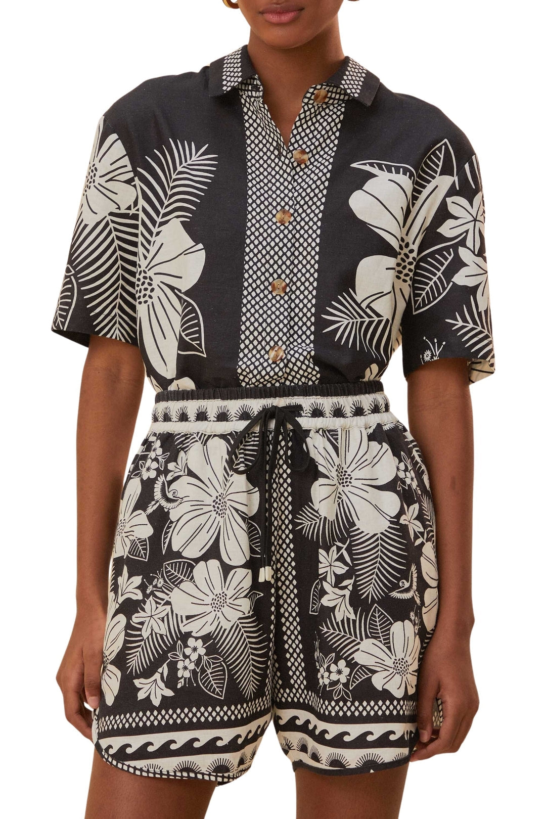 Short Macaw Elegance en lin - Noir