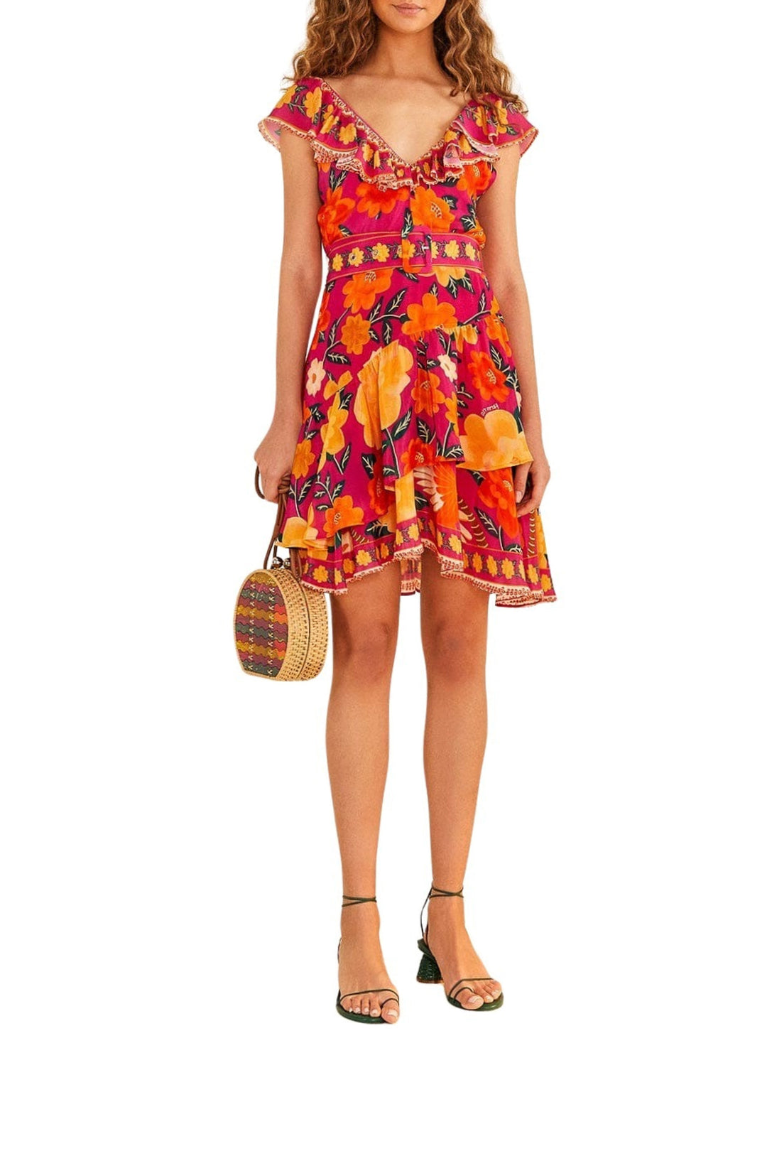 Robe courte Flowers Tapestry - Rose