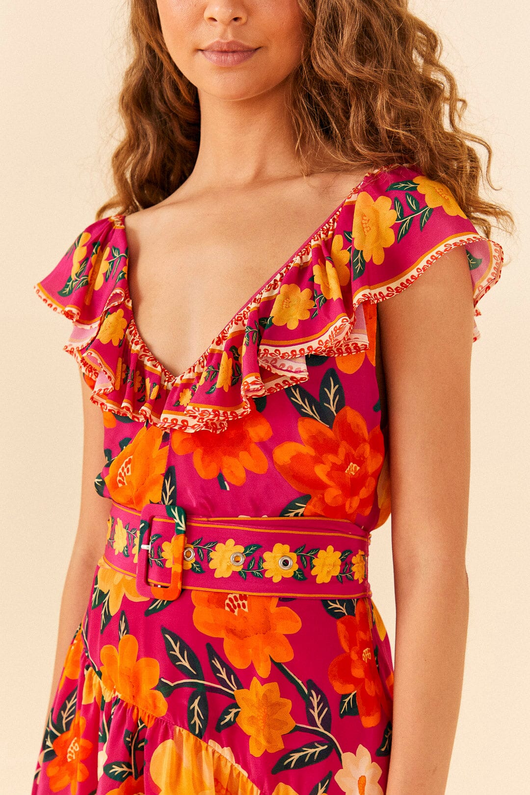 Robe courte Flowers Tapestry - Rose