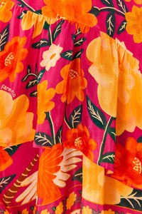 Robe courte Flowers Tapestry - Rose