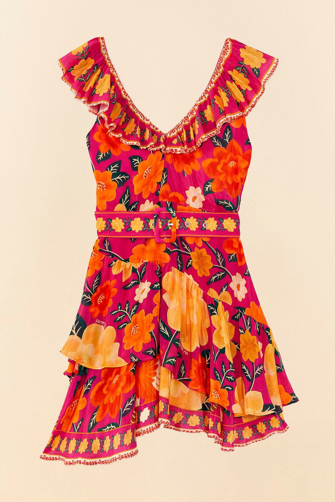 Robe courte Flowers Tapestry - Rose