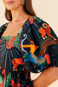 Robe courte Zodiac en coton - Multicolore