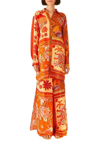 Chemise longue Forest Mixed Scarves - Orange