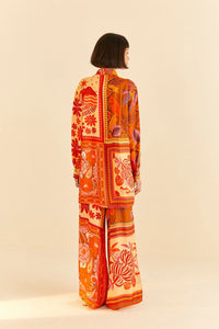 Chemise longue Forest Mixed Scarves - Orange