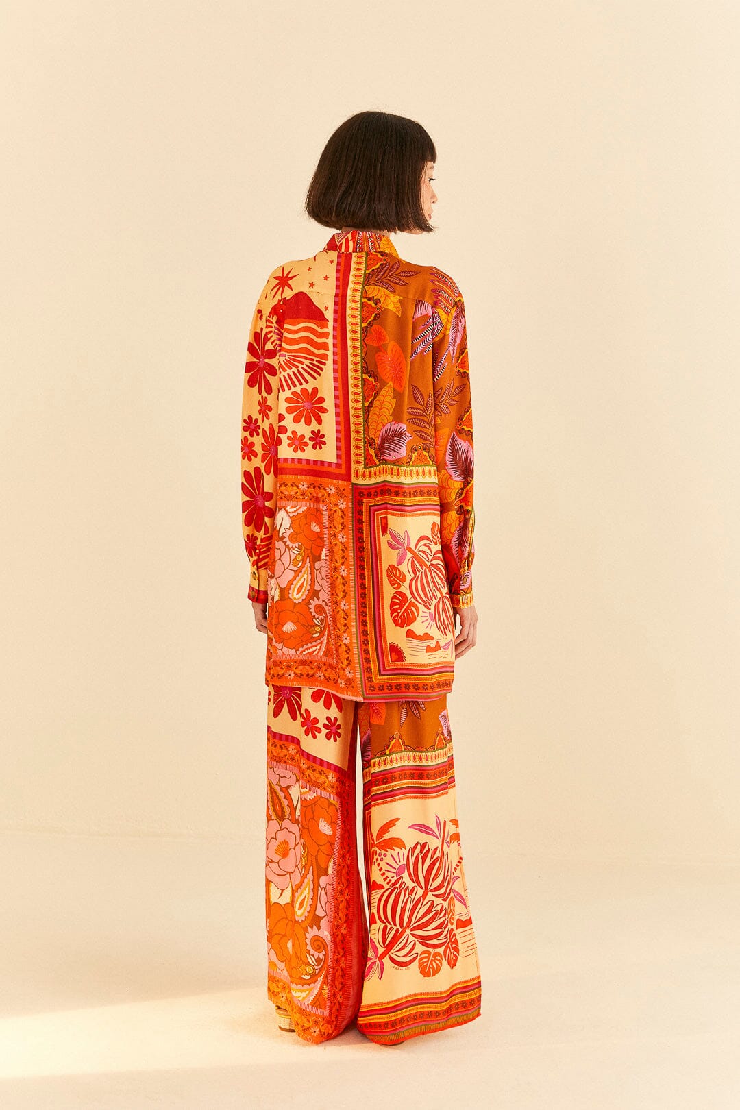Chemise longue Forest Mixed Scarves - Orange