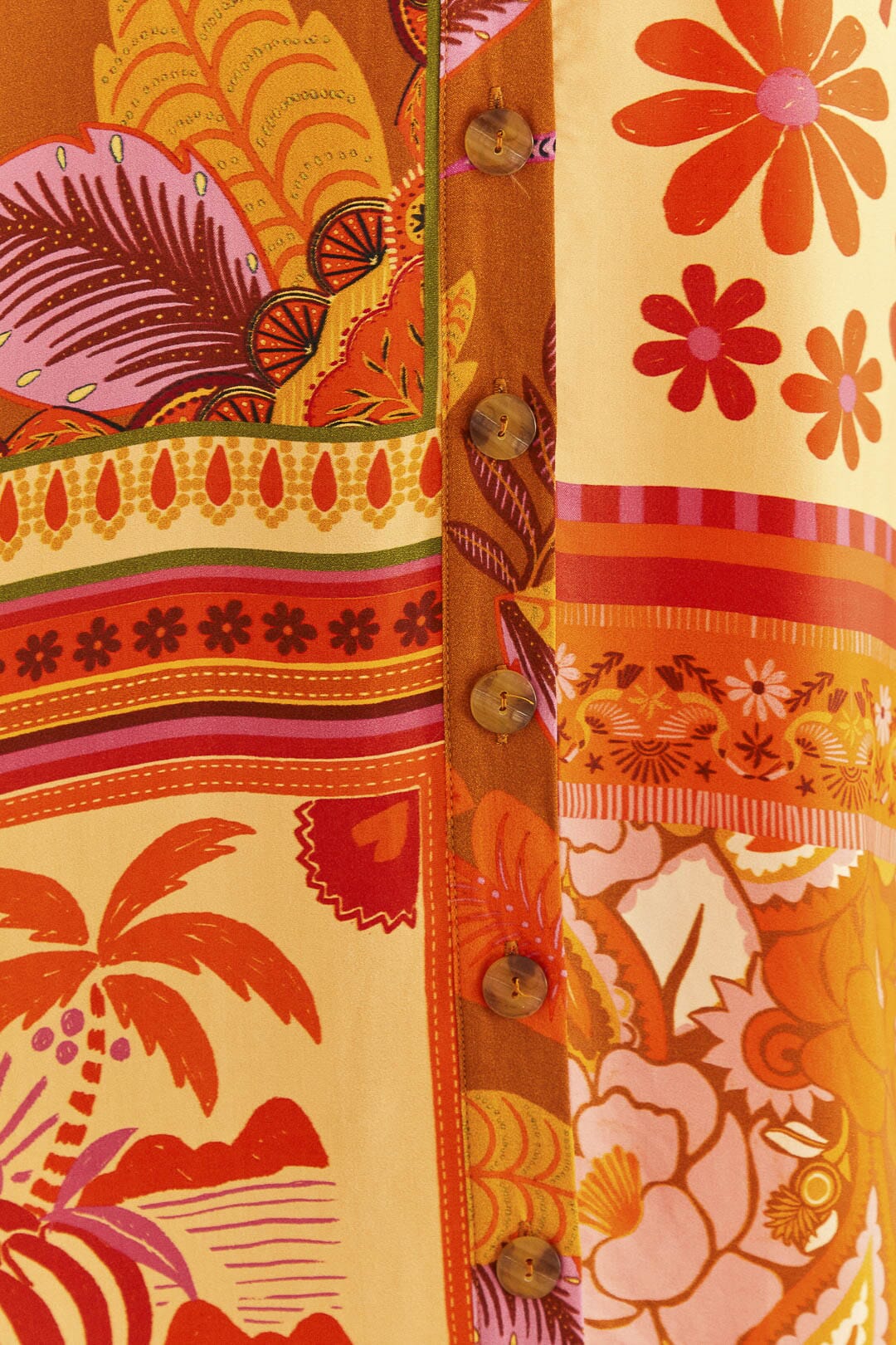 Chemise longue Forest Mixed Scarves - Orange