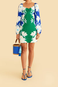 Robe courte Soft Garden en lin - Vert