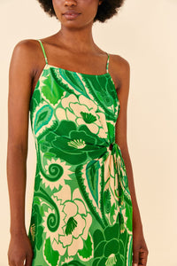 Robe midi Tropical Groove - Vert