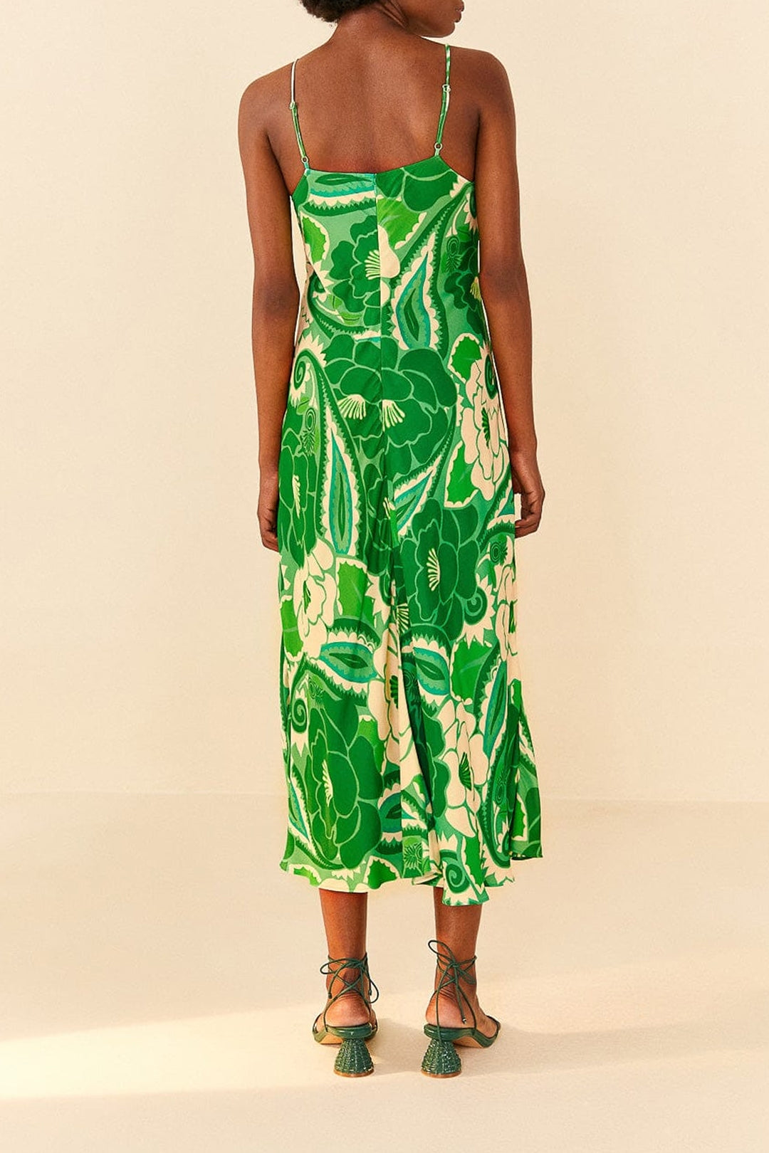 Robe midi Tropical Groove - Vert