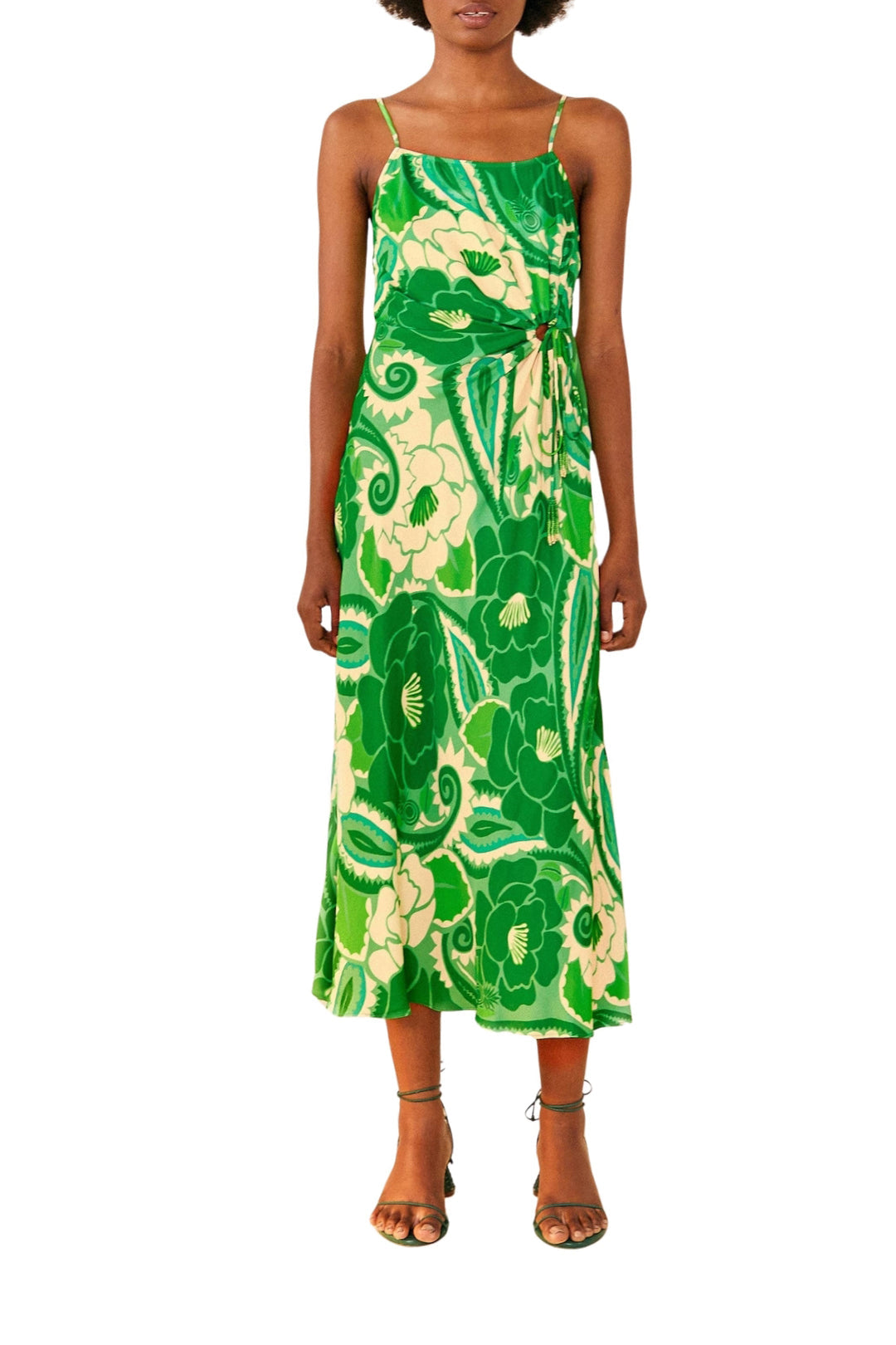 Robe midi Tropical Groove - Vert