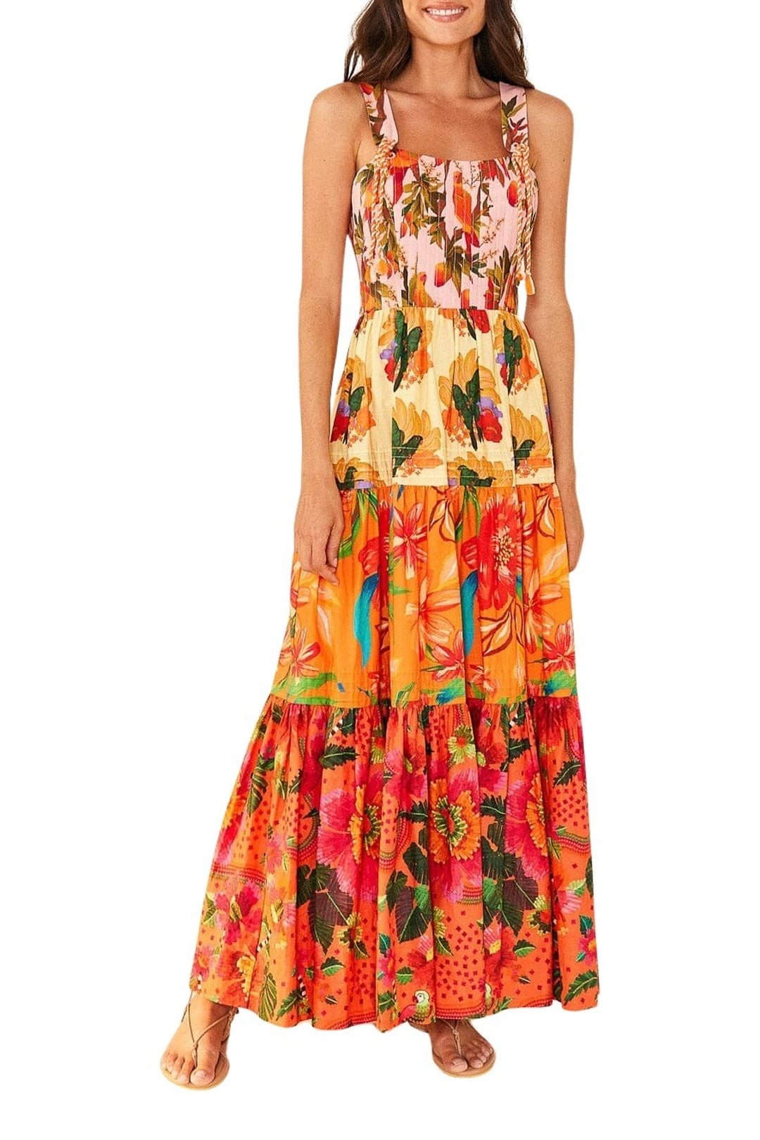 Robe longue Warm Prints en coton - Orange