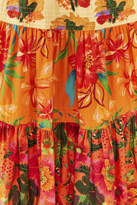 Robe longue Warm Prints en coton - Orange