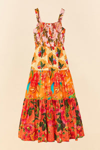 Robe longue Warm Prints en coton - Orange